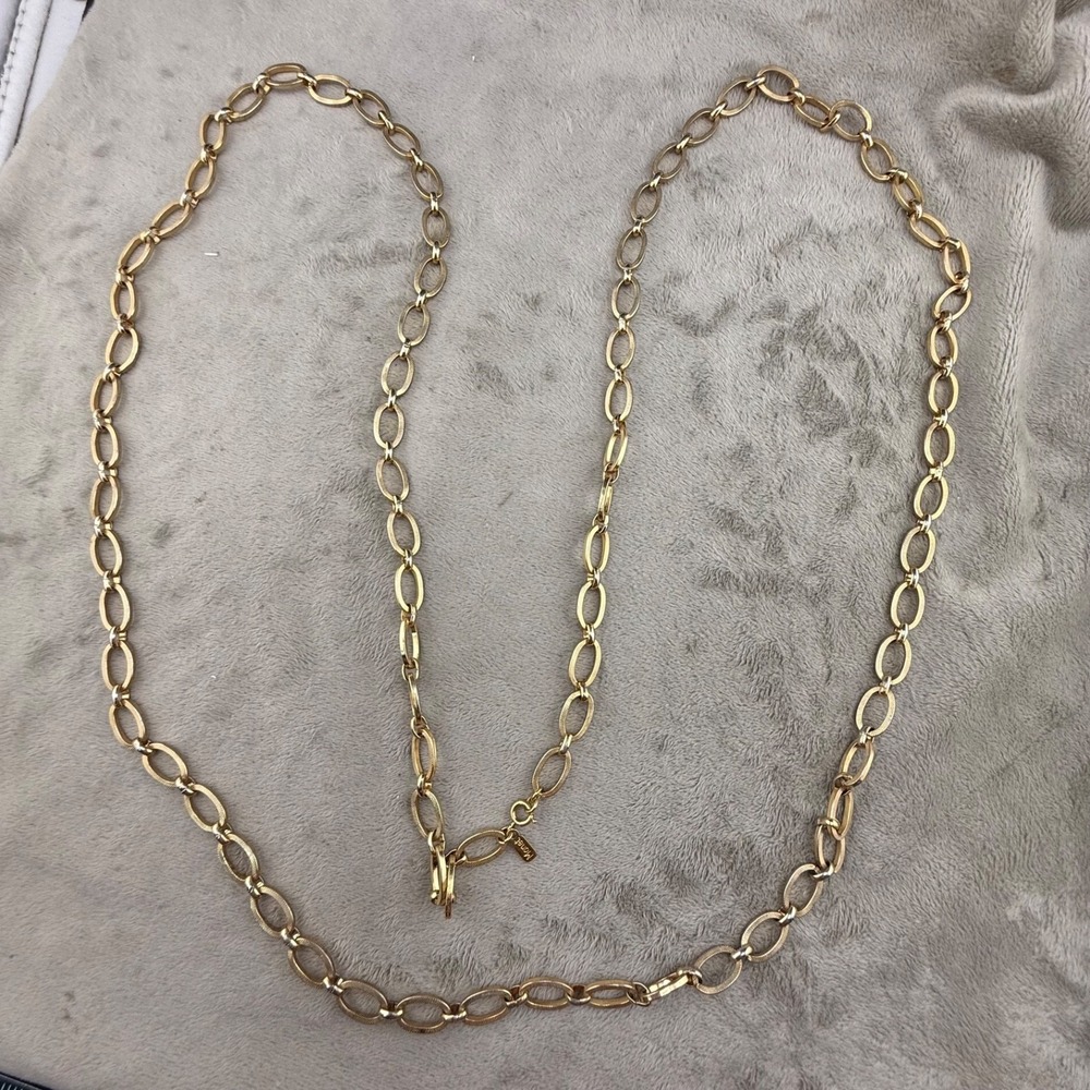 Vintage‎ Monet Necklace Gold Tone Chain Link Opera Flapper 54"
